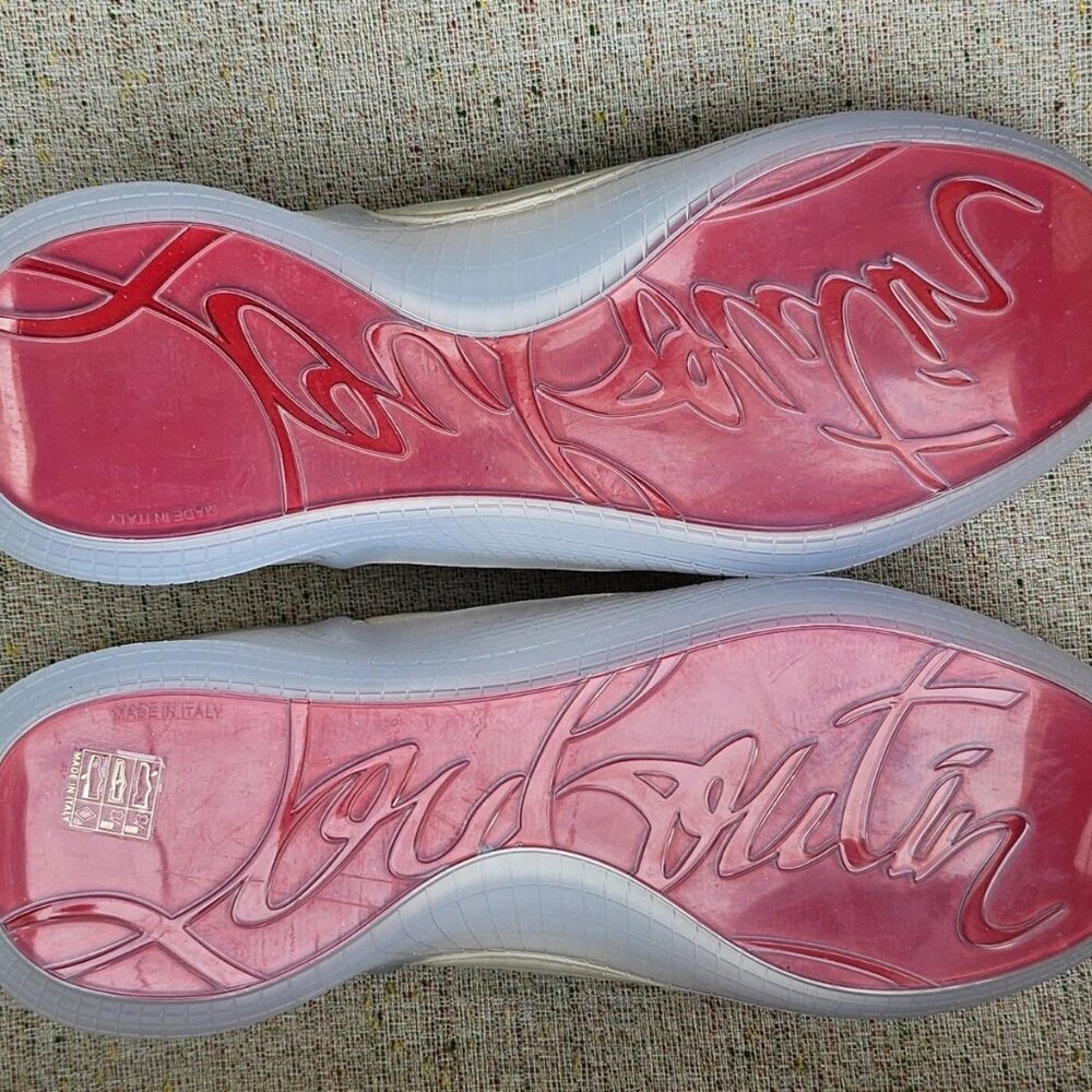 Christian Louboutin Men Shoes Sneaker Arpoador Flat Zinc/Bianco Italy Size 41 - Picture 14 of 14